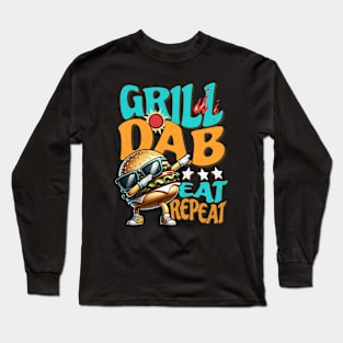 Burger Funny a Dab Dance Grilling Design Long Sleeve T-Shirt